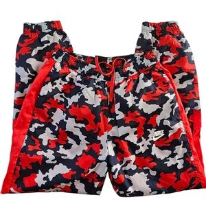 Nike Red Camo Print Athletic Track Pants